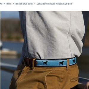 Men's Blue Dog Pattern Belt